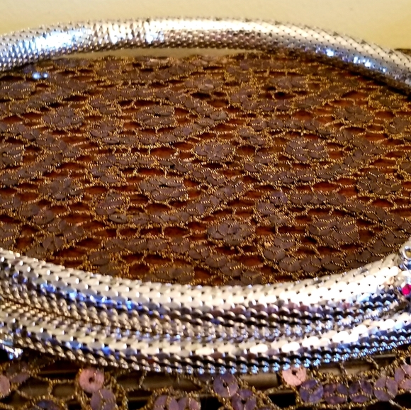 Vintage Silver Metal Mesh Coiled Stretch Wrap Belt w Double Snake Heads - Picture 4 of 5